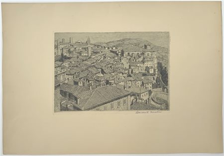 Benvenuto Disertori "Borgo S. Angelo di Perugia" 1912-1913
Acquaforte e bulino
(