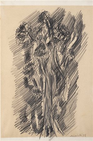 Ennio Morlotti "Girasoli" 1958
matita su carta
cm 46x32,5
Firmato e datato in ba