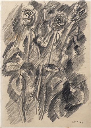 Ennio Morlotti "Rose" 1957
matita su carta
cm 35x24,5
Datato in basso a destra.