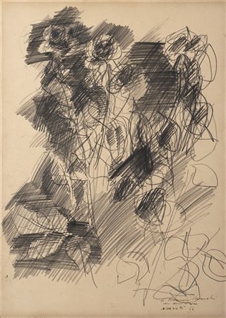 Ennio Morlotti "Rose" 1956
matita su carta
cm 48,5x35
Firmato, dedicato e datato