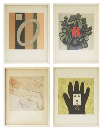 Lotto composto da quattro riproduzioni fotolitografiche (cm 30x23,5) di soggett