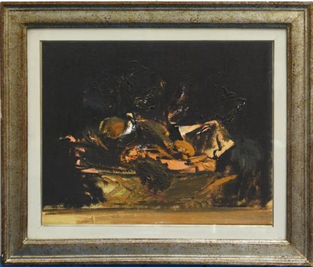 Natale Addamiano "Senza titolo" 
olio su cartone telato
cm 40x50
Firmato in bass