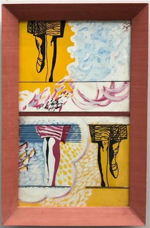 Claudio Papola "Senza titolo" 1965
acrilico su tela - dittico montato in una cor