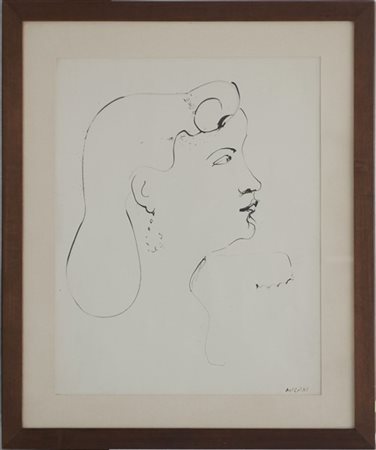 Umberto Milani "Senza titolo" 
litografia
cm 49x39. In cornice (lievi difetti)