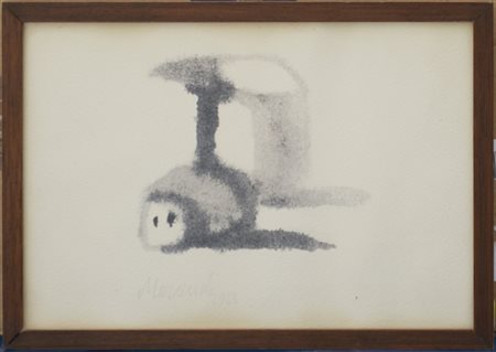 Invito con stampa off-set riproducente un acquerello di Morandi edito dalla Gal