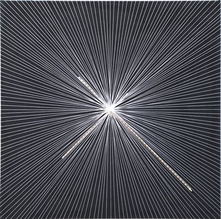 Giorgia Zanuso "Radiale" 2015
acrilico, fili e LED su tela
cm 100x100
firmato, d