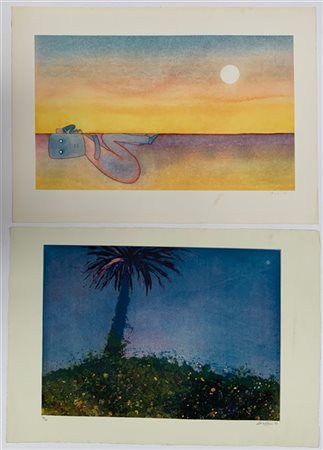 Folon - Cordio Lotto composto da una litografia a colori di Folon e un'acquafort