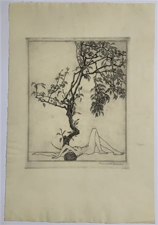 Benvenuto Disertori "Il pero" 1948
Acquaforte
(lastra cm 29,5x33,5; foglio cm 49