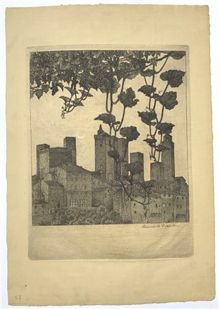 Benvenuto Disertori "S. Gimignano di sera" 1947-1948
Acquaforte e monotipo
(last