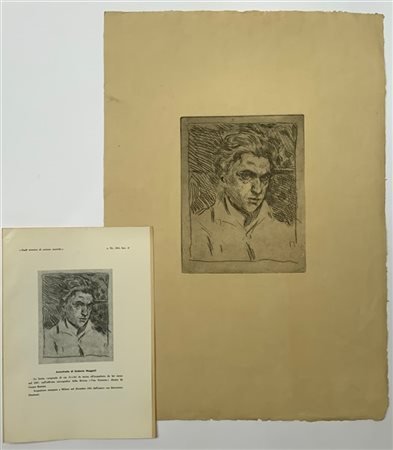 Umberto Moggioli "Autoritratto" 1961
Acquaforte con opuscolo allegato
(lastra cm