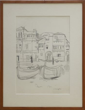 Cesare Breveglieri "Senza titolo" 
matita su carta, bozzetto per dipinto
cm 39x2