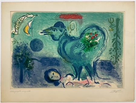 Marc Chagall "Paysage au coq" 1958
litografia a colori
cm 38x56
dal libro "Sur Q