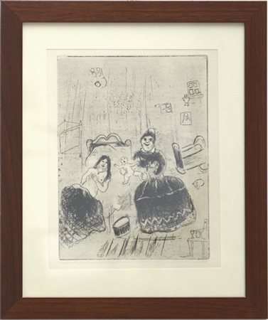 Marc Chagall "La naissance de Tchitchikov" 
acquaforte puntasecca
lastra cm 27,5