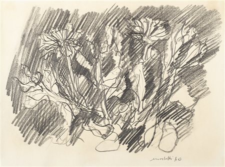 Ennio Morlotti "Calendole" 1960
carboncino su carta
cm 33x44
Firmato e datato in