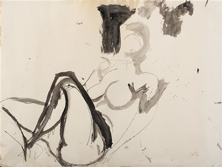 Renato Guttuso "Donna sdraiata" anni '50
china e acquarello su cartoncino
cm 50,