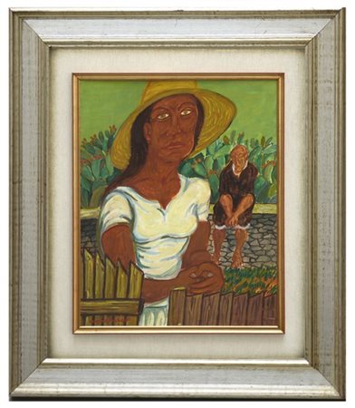 Giuseppe Migneco "Senza titolo" 
tempera su cartone applicato su masonite
cm 50x