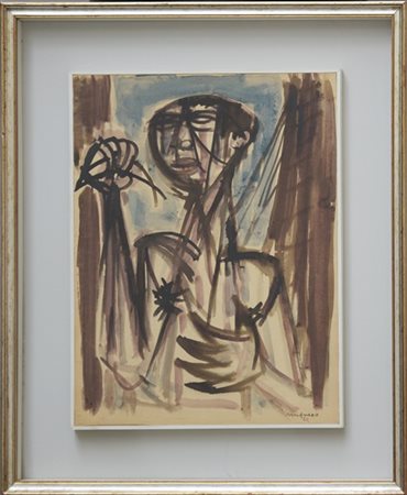 Giuseppe Migneco "Senza titolo" 1962
acquerello su carta
cm 45x34
firmato e data