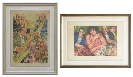 Remo Squillantini Lotto composto da due litografie a colori - prove d'artista
Fo