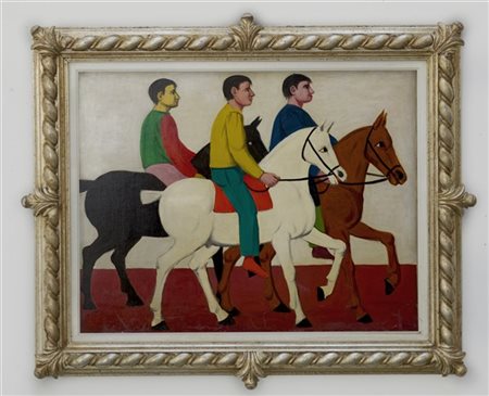 Pompeo Borra "Cavalieri" 1952
olio su tela
cm 70x90
firmato in basso a destra. I