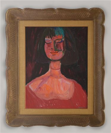Bruno Cassinari "Figura di donna" 1966
olio su tela
cm 65x50
firmato e datato in