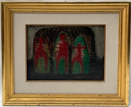 Tino Vaglieri "Senza titolo" 
olio su cartone
cm 30x39,5
firmato in basso a dest