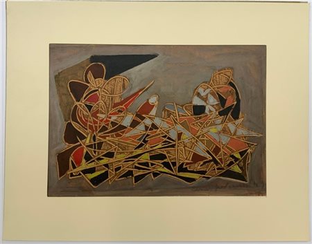 Cesare Peverelli "Senza titolo" 1949
monotipo ritoccato con tempera a mano
cm 21