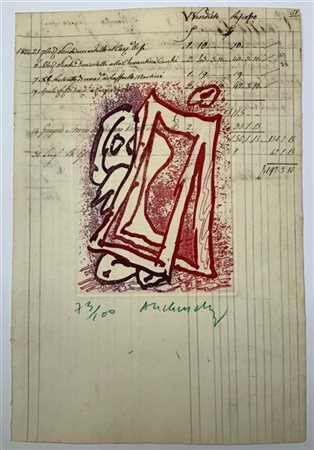 Pierre Alechinsky "Senza titolo" 
acquaforte e acquatinta a colori su carta anti