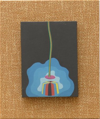 Keizo Morishita "Avec Marcel Duchamp" 1969
acrilico su tela
cm 24x18
montata su