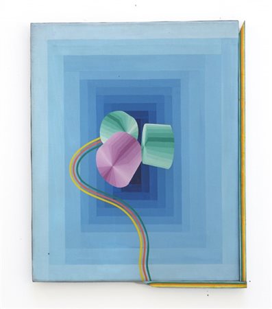 Keizo Morishita "Senza titolo" 1968
acrilico su tela e parte di cornice
cm 51,5