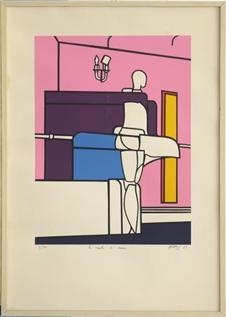 Valerio Adami "La scuola di danza" 1969
serigrafia a colori
cm 70x49,5
numerata