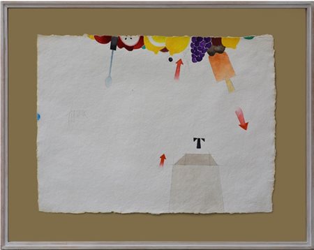 Emilio Tadini "Senza titolo" fine anni '80
tecnica mista su carta
cm 49x65
Firma