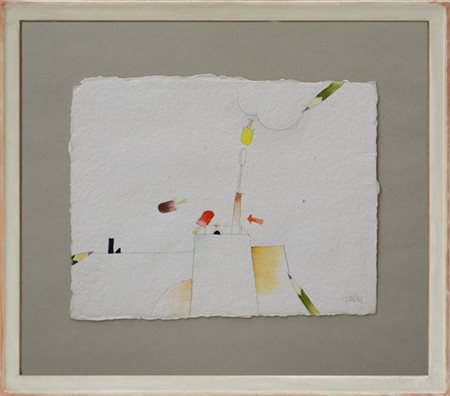 Emilio Tadini "Senza titolo" Anni '80 circa
tecnica mista su carta
cm 25x31
Firm