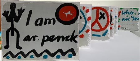 A. R. Penck "I am ar. penck" 1989
libro con legatura a leporello, serigrafato da
