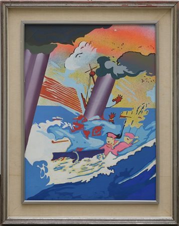 Giangiacomo Spadari "Del Pacifico, la battaglia" 1970
tecnica mista su tela
cm 8