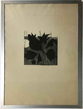Enrico Della Torre "Senza titolo" 1975
acquaforte
(lastra cm 24,5x22,5; foglio c