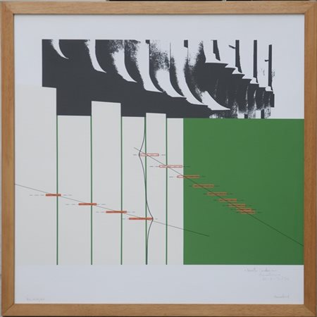 Agostino Bonalumi "Senza titolo" 
litografia a colori
cm 68x68
firmata, dedicata