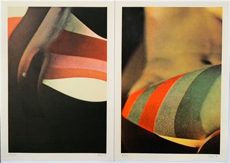 Eugenio Carmi lotto composto da due serigrafie a colori dalla serie "Chromo-Sync