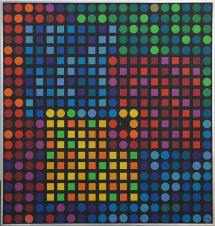 Victor Vasarely "Orion Noir" 1970
multiplo in poliestere
cm 105x100
firmato in b