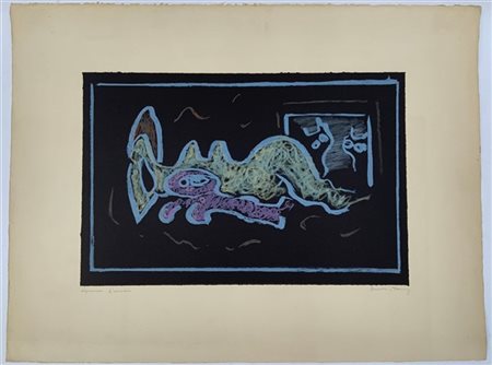 Dorothea Tanning "Senza titolo" 
litografia a colori - prova d'artista
cm 50x66