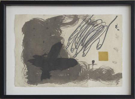Antoni Tapies "Senza titolo" 
litografia a colori e gaufrage
cm 38x56
numerata 7