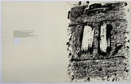 Antoni Tapies "Senza titolo" 
litografia in bianco e nero
cm 57x45
numerata 14/1