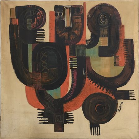 Bertina Lopes "Senza titolo" 1978
olio su tela
cm 140x140
firmato e datato in ba