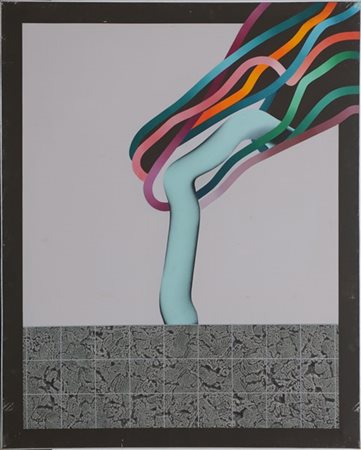 Gottardo Ortelli "Le due realtà" 
acrilico su tela
cm 162x130
firmato, titolato,