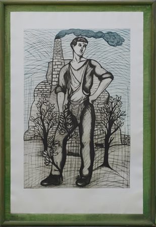 Sandro Chia "Senza titolo" 
acquaforte e acquatinta a colori
(lastra cm 118,5x80