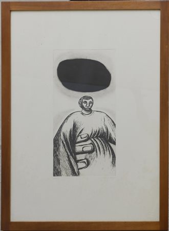 Enzo Cucchi "Senza titolo" 
acquaforte
(lastra cm 49,5x24,5; foglio cm 83x58,5)