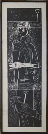 Mimmo Paladino "Atlantico 7" 1987
linoleumgrafia
cm 205x74
firmata e datata in b