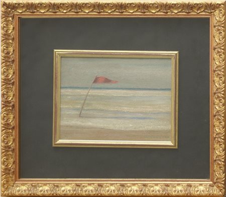 Walter Lazzaro "Pericolo" 1970
olio su faesite
cm 18,5x24,5
firmato in basso a d