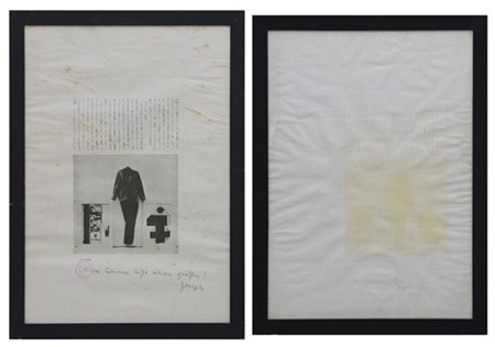 Joseph Beuys "Druck I e II" 
due stampe offset
cm 79x55
una firmata in basso e l