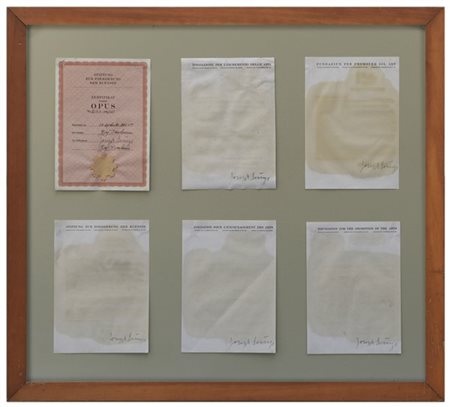 Joseph Beuys "Die Empfehlung Fettbriefe" 1973
Lotto composto da sei fogli intest