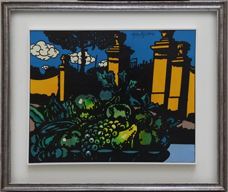 Ercole Pignatelli "Frutta in campagna" 1969
olio su tela
cm 40x50
firmato in alt